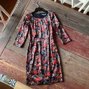 Antonio Melani Silky Red Floral Dress Sz 4